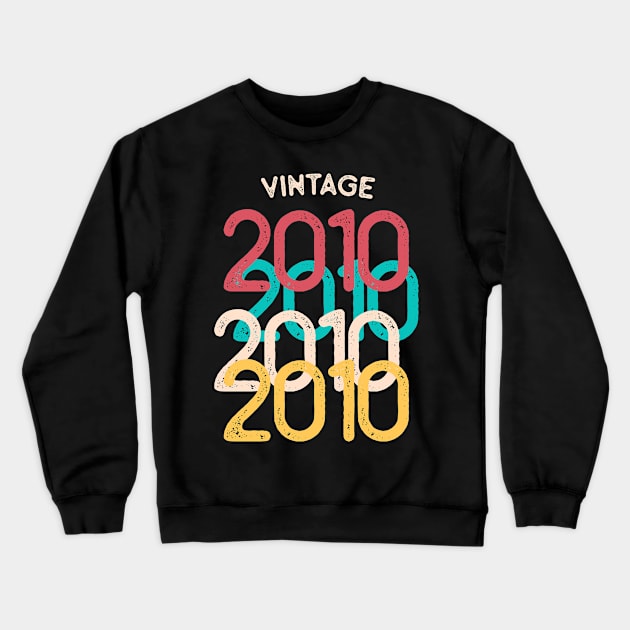 12 Year Old Gift Vintage 2010 12th Birthday Gift for Girl Crewneck Sweatshirt by OldyArt